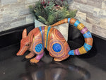 Armadillo Alebrije is Genuine Mexican Folk Art | Vibrant Handcraftsmanship on this Oaxacan Wood Carving is Superb, Collectible Home Decor