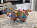 Armadillo Alebrije is Genuine Mexican Folk Art | Vibrant Handcraftsmanship on this Oaxacan Wood Carving is Superb, Collectible Home Decor