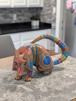 Armadillo Alebrije is Genuine Mexican Folk Art | Vibrant Handcraftsmanship on this Oaxacan Wood Carving is Superb, Collectible Home Decor