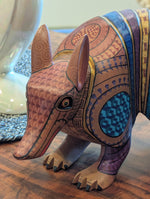 Armadillo Alebrije is Genuine Mexican Folk Art | Vibrant Handcraftsmanship on this Oaxacan Wood Carving is Superb, Collectible Home Decor