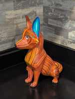 Handcarved Oaxacan Alebrije Fox Figurine | Hand-Painted Mexican Folk Art  | Wood Animal Decor