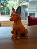 Handcarved Oaxacan Alebrije Fox Figurine | Hand-Painted Mexican Folk Art  | Wood Animal Decor