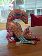 Handmade Oaxacan Alebrije Skunk Figurine | Hand-Carved & Hand Painted Mexican Folk Art Wood Animal Decor