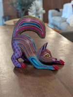 Handmade Oaxacan Alebrije Skunk Figurine | Hand-Carved & Hand Painted Mexican Folk Art Wood Animal Decor