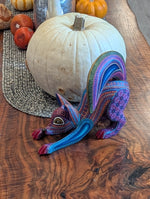 Handmade Oaxacan Alebrije Skunk Figurine | Hand-Carved & Hand Painted Mexican Folk Art Wood Animal Decor