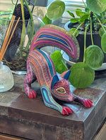 Handmade Oaxacan Alebrije Skunk Figurine | Hand-Carved & Hand Painted Mexican Folk Art Wood Animal Decor