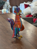 Hand-Carved Alebrije Rooster Figurine |  Hand Painted Mexican Folk Art  | Vibrant Oaxacan Wood Carving