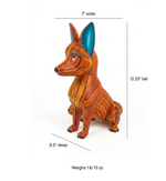 Handcarved Oaxacan Alebrije Fox Figurine | Hand-Painted Mexican Folk Art  | Wood Animal Decor