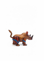 Rhino Alebrije is Genuine Mexican Folk Art | Vibrant Handcraftsmanship on this Oaxacan Wood Carving is Superb, Collectible Home Decor