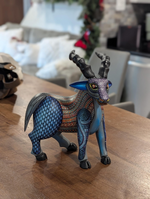Kudu Alebrije is Genuine Mexican Folk Art | Vibrant Handcraftsmanship on this Oaxacan Wood Carving is Superb, Collectible Home Decor