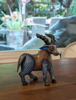 Kudu Alebrije is Genuine Mexican Folk Art | Vibrant Handcraftsmanship on this Oaxacan Wood Carving is Superb, Collectible Home Decor