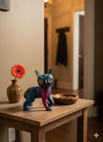 Fusion Owl Alebrije Figurine Handmade Home Decor, Folk Art from Oaxaca Mexico, Original Wood Sculpture Unique Fusion Statue Gift