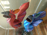 Rooster Alebrije Figurines, Handmade Home Decor, Folk Art Oaxaca Mexico, Original Wood Sculpture, Animal Carvings, Unique Gift, Roosters (2)