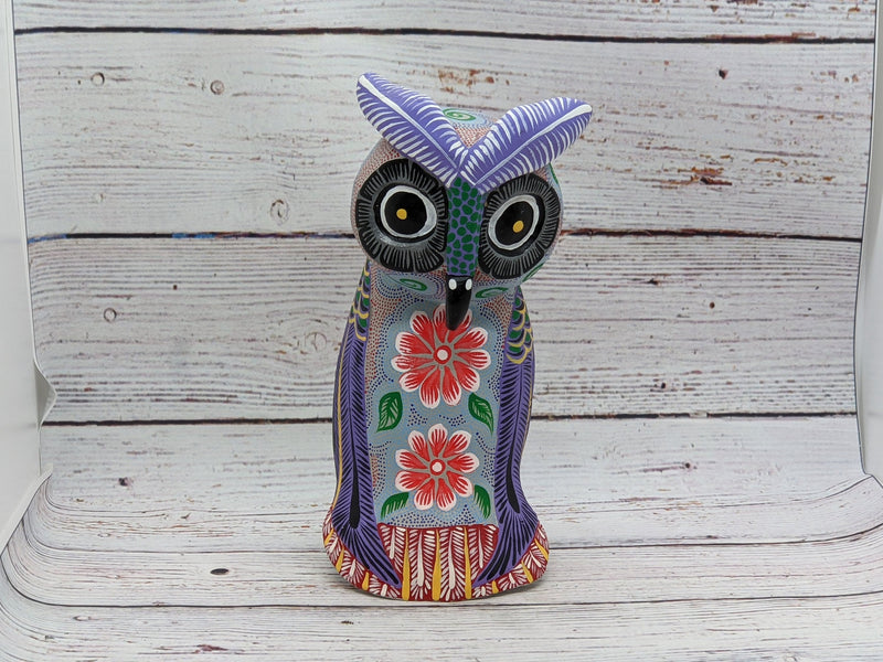 Owl Alebrije Figurine, Handmade Home Decor, Folk Art from Oaxaca Mexico, Original Wood Sculpture, Carved Animals, Unique Gifts, Owl Statue