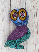 Owl Alebrije Figurine, Handmade Home Decor, Folk Art from Oaxaca Mexico, Original Wood Sculpture, Carved Animals, Unique Owl Statue Gift