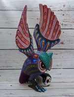 Owl Alebrije, Oaxaca Mexico Folk Art, Handmade Home Decor, Original Wood Sculpture, Carved Animal, Unique Owl Gift, Geniune Original