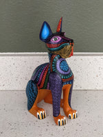 Dog Alebrije Figurine, Handmade Home Decor, Folk Art from Oaxaca Mexico, Original Wood Sculpture, Carved Animals, Unique Dog Statue Gift