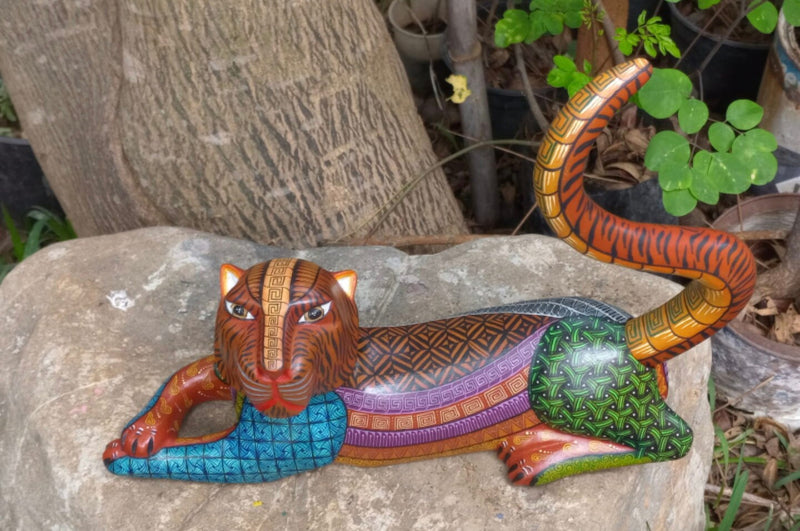 Lion Alebrije, Oaxaca Mexico Folk Art, Handmade Home Decor, Original Wood Sculpture, Carved Animal, Unique Gift, Genuine Original