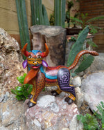 Bull Alebrije, Oaxaca Mexico Folk Art, Handmade Home Decor, Original Wood Sculpture, Carved Animal, Unique Gift, Genuine Original