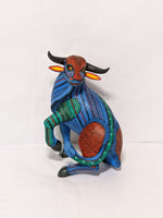 Bull Alebrije Figurine, Handmade Home Decor, Folk Art from Oaxaca Mexico, Original Wood Sculpture, Carved Animals, Unique Bull Statue Gift
