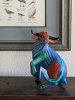 Bull Alebrije Figurine, Handmade Home Decor, Folk Art from Oaxaca Mexico, Original Wood Sculpture, Carved Animals, Unique Bull Statue Gift
