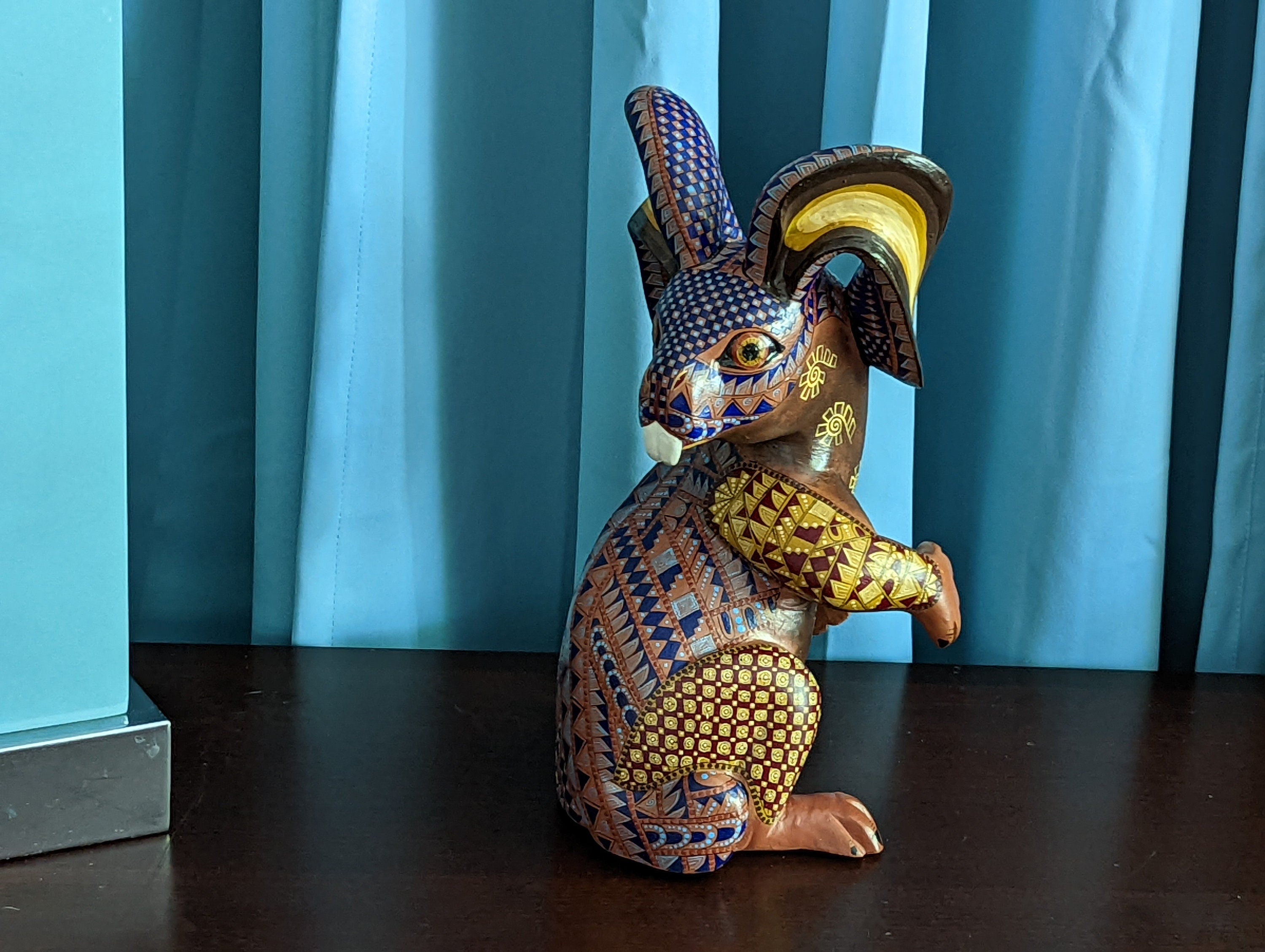 Rabbit Alebrije Figurine, Handmade Home Decor, Folk Art from