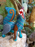 Wolf Alebrije Figurine, Handmade Home Decor, Folk Art from Oaxaca Mexico, Original Wood Sculpture, Carved Animals, Unique Wolf Statue Gift