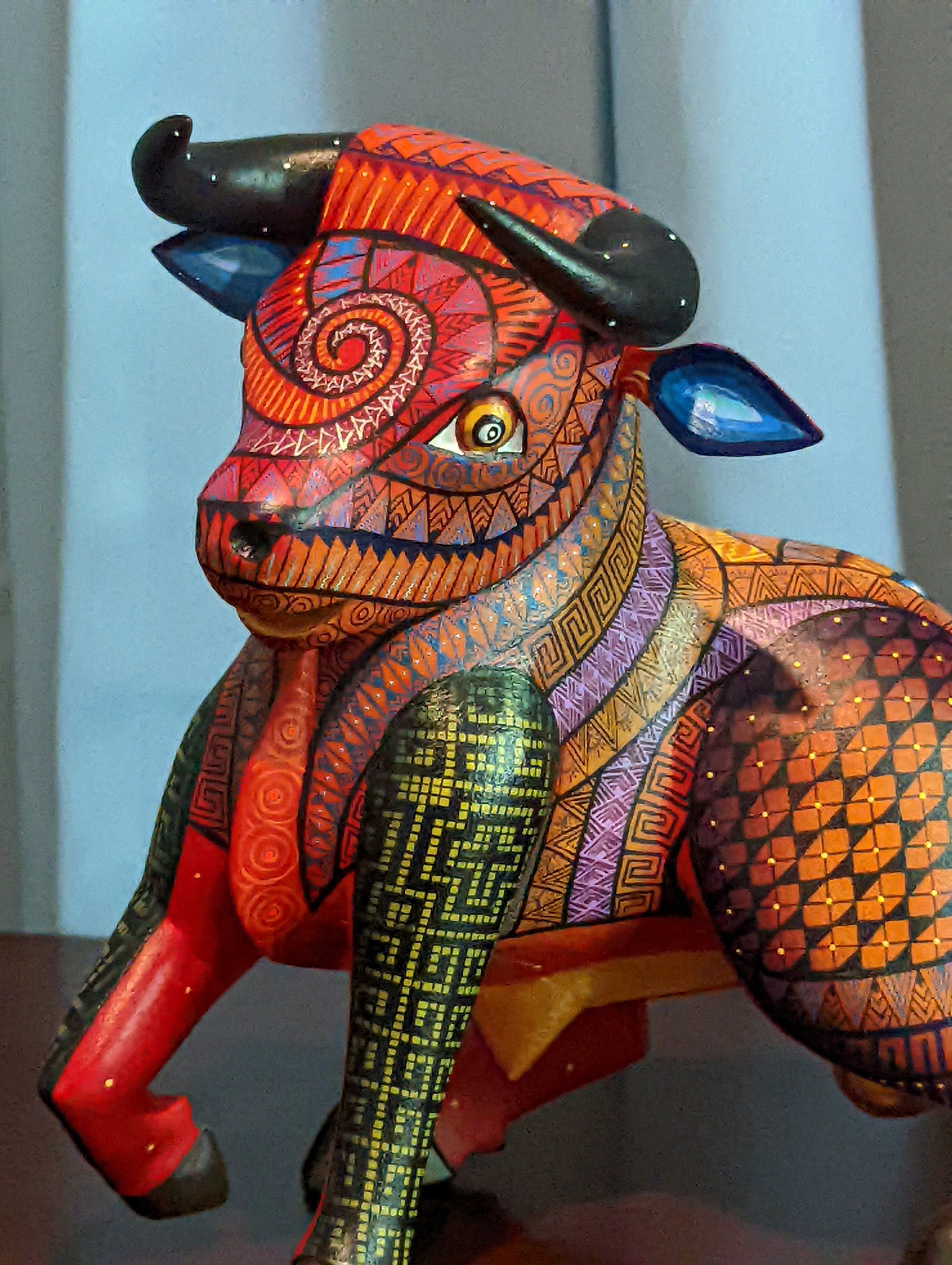 Bull Alebrije With Serpent Tail Oaxaca Mexico Folk Art Handmade Home bull-alebrije-with-serpent-tail-oaxaca-mexico-folk-art-handmade-home