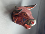 Bull Alebrije, Artesania Mexicana, Oaxacan Art, Animal Wood Carving, Mexican Alebrije Gift Idea, Handmade Alebrije Bull Head Home Decor